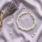Mint Cascade Pearl Beaded Bracelet