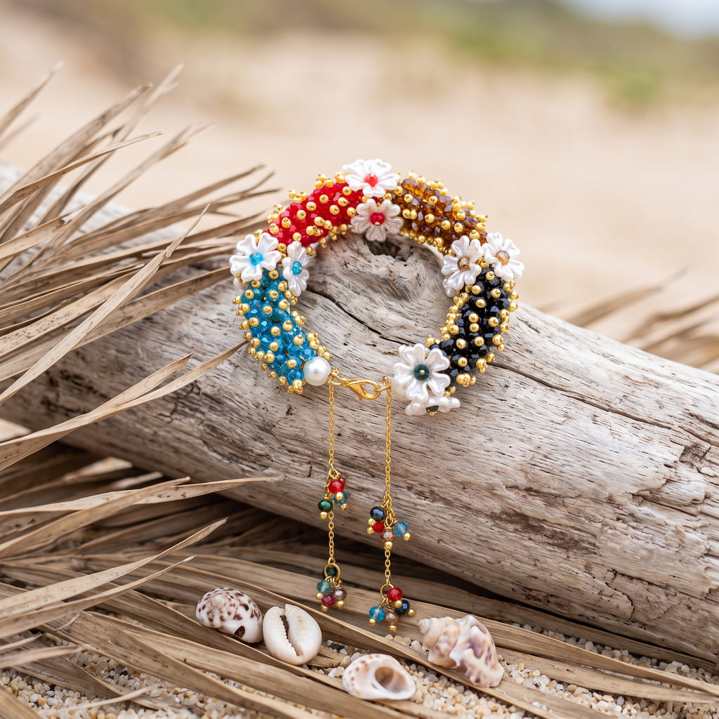 Rainbow Blossom Pearl Bracelet