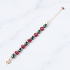 Ruby Cascade Beaded Bracelet