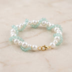 Mint Cascade Pearl Beaded Bracelet
