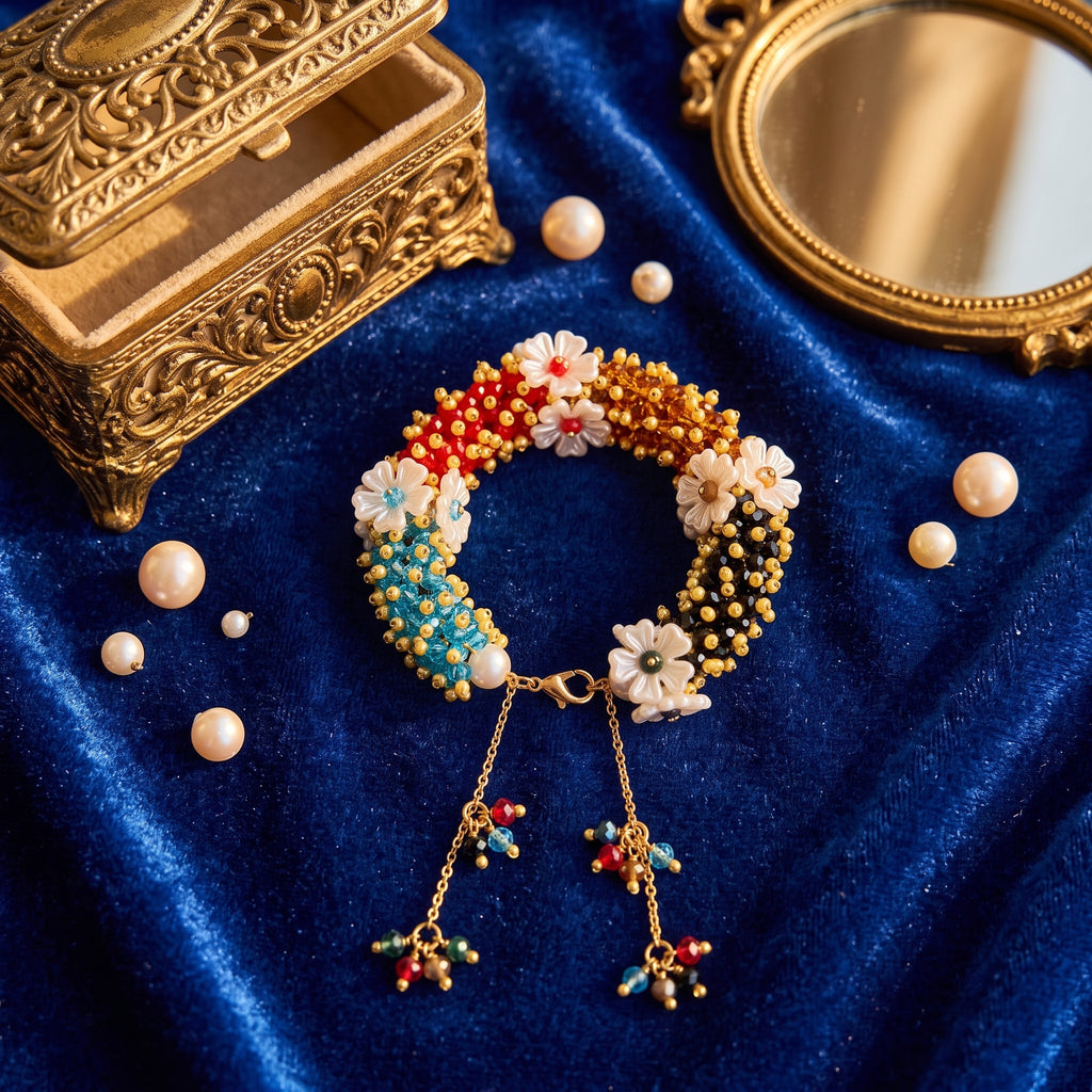 Rainbow Blossom Pearl Bracelet