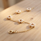 Minimalist Pearl Blossom Bracelet