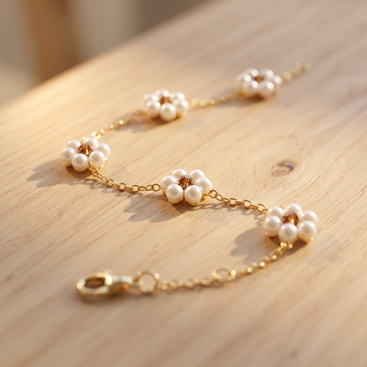 Minimalist Pearl Blossom Bracelet