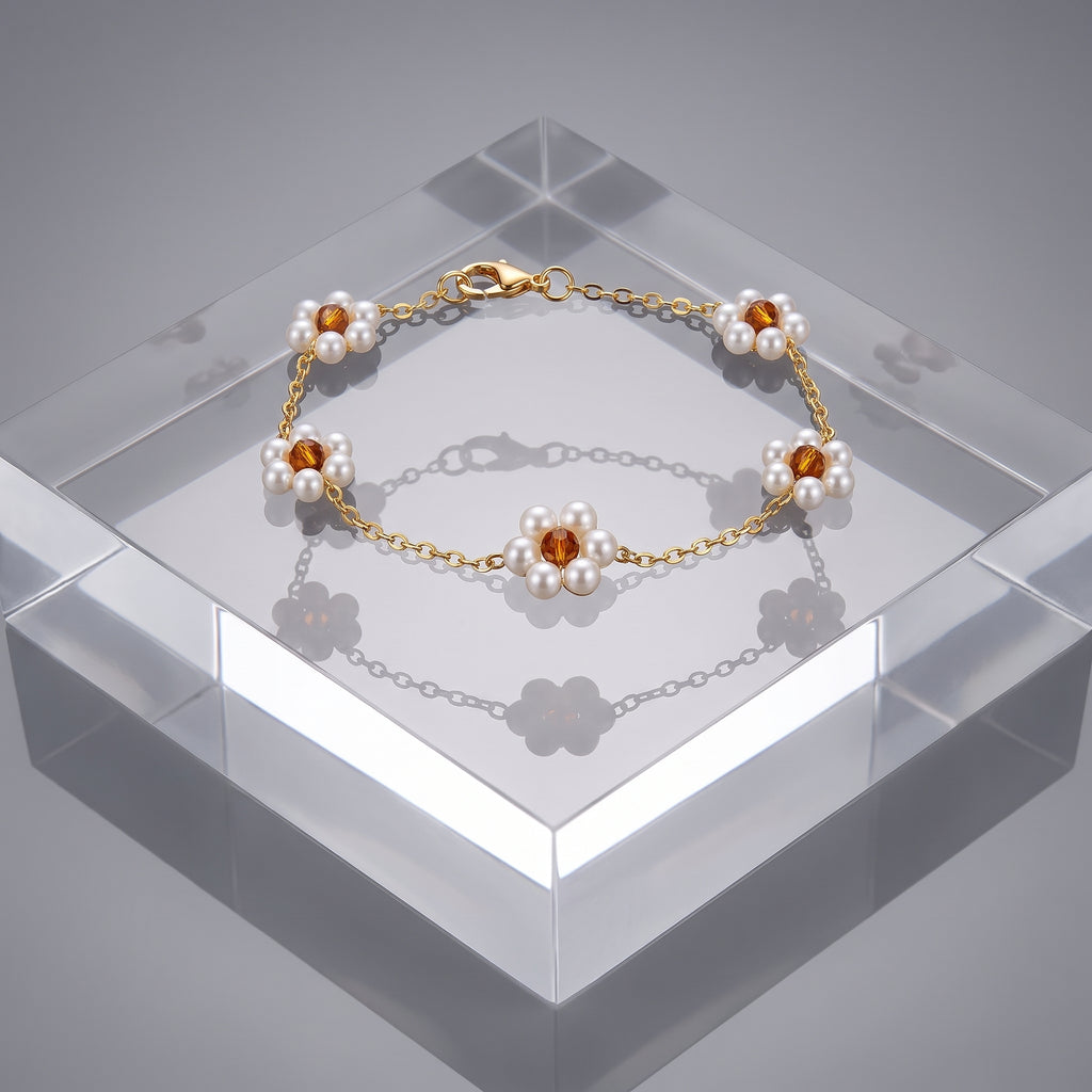 Minimalist Pearl Blossom Bracelet