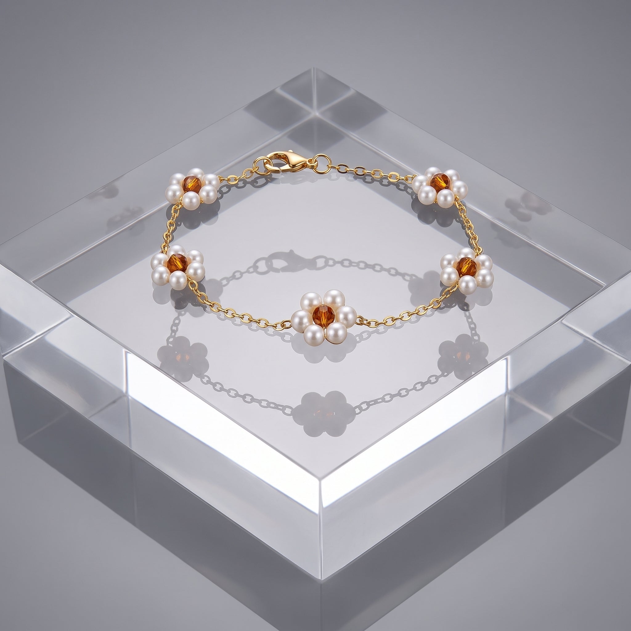 Minimalist Pearl Blossom Bracelet