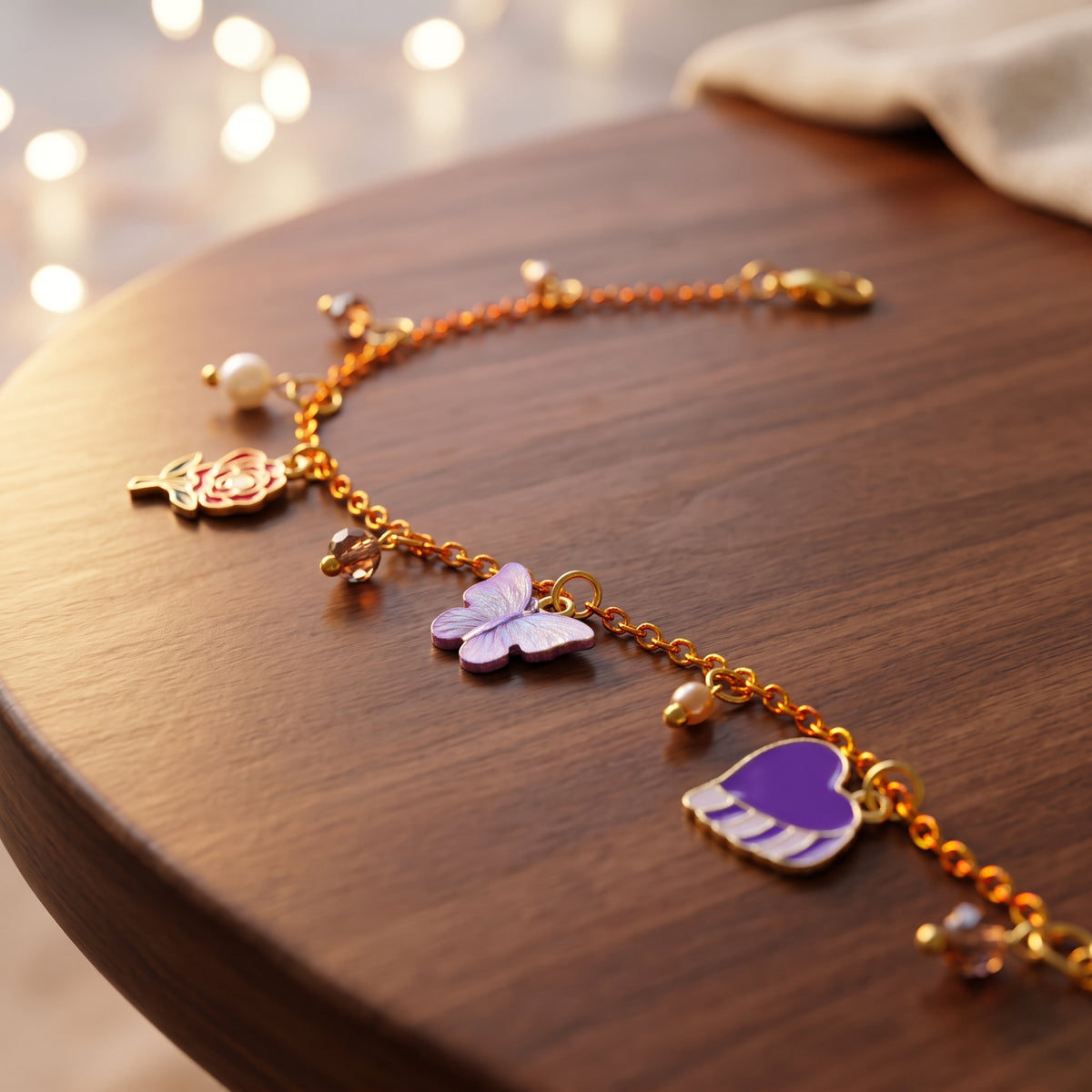 Enchanted Charms Gold Bracelet