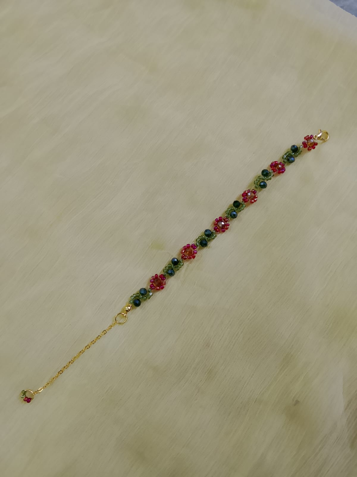 Ruby Cascade Beaded Bracelet