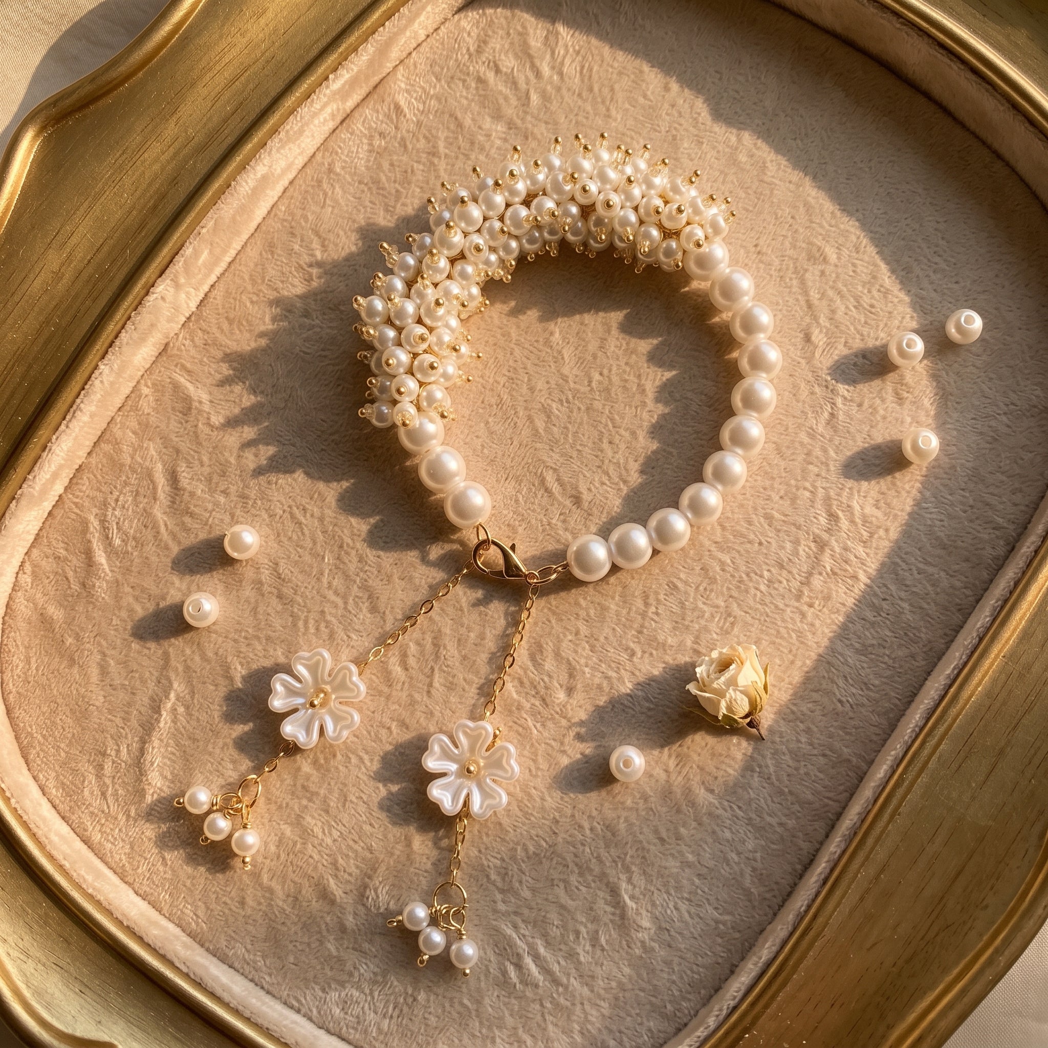 Ghungroo Pearl Cluster Bracelet