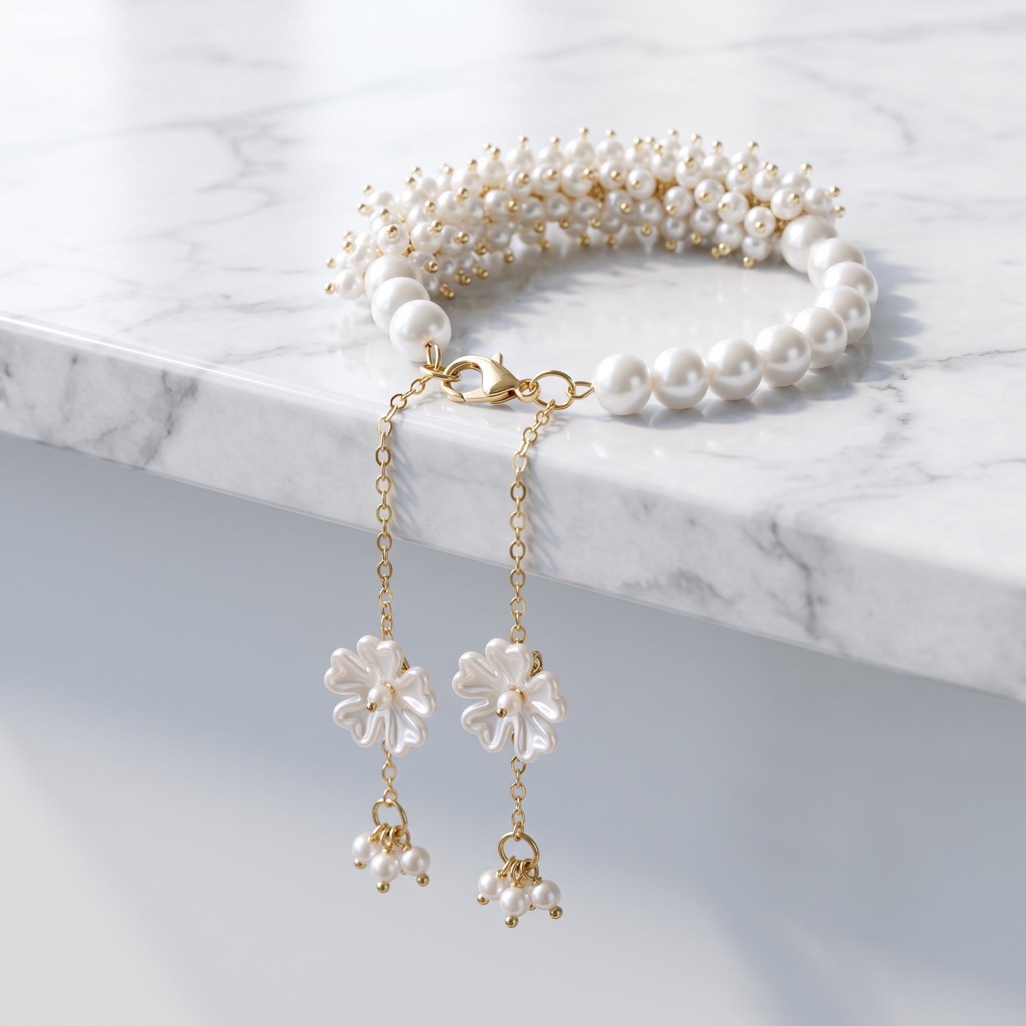 Ghungroo Pearl Cluster Bracelet