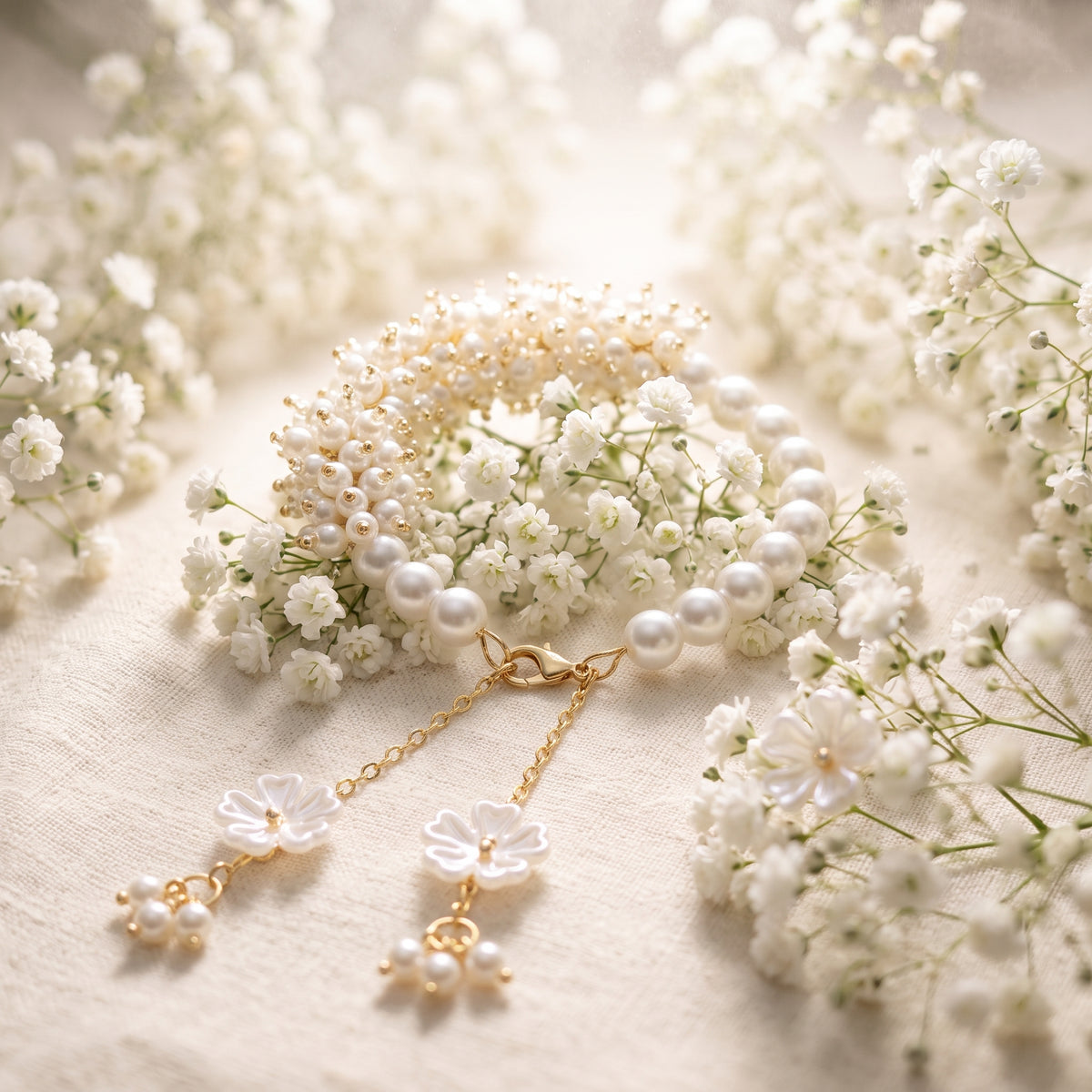 Ghungroo Pearl Cluster Bracelet