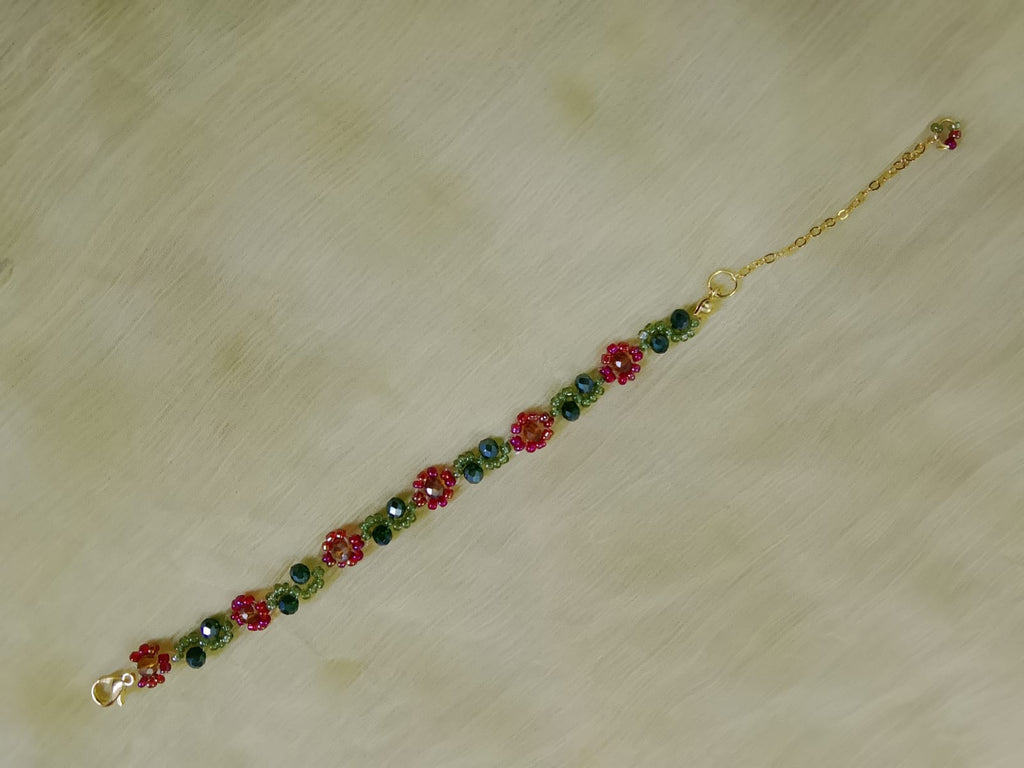 Ruby Cascade Beaded Bracelet