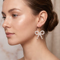 Pearl Bow Dangle Earrings